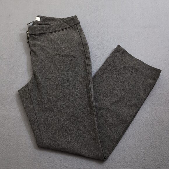 WHBM Women 10 Gray Mid Rise Slim Straight Leg Stretch Dress Pants - Picture 1 of 12
